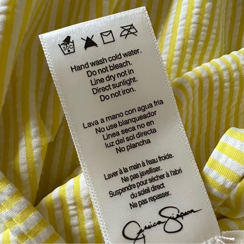 NWT Jessica Simpson Lemon Yellow Scalloped One Piece Swimsuit, size S - Picture 13 of 15